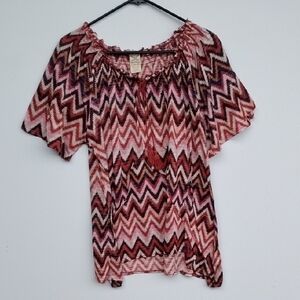 Faded Glory Multicolor Chevron Blouse